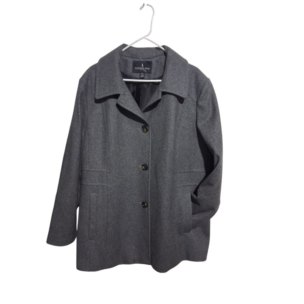 London Fog Women's size‎ XXL Wool Preppy Casual Lagenlook Minimalist Peacoat